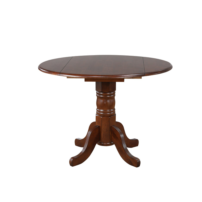 Sunset Trading Round Drop Leaf Dining Table | Chestnut
