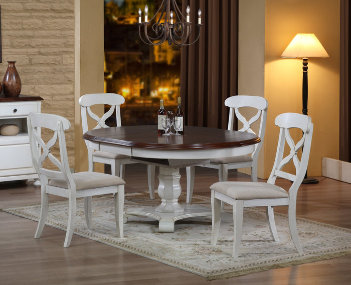 Sunset Trading 5 Piece Andrews Butterfly Leaf Dining Set | Antique White