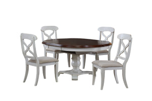 Sunset Trading 5 Piece Andrews Butterfly Leaf Dining Set | Antique White