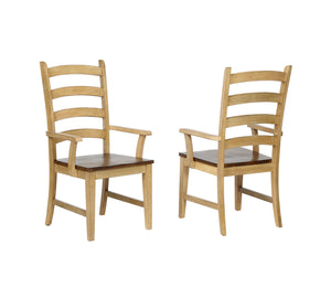Sunset Trading Brook Ladder Back Dining Arm Chair | Set of 2