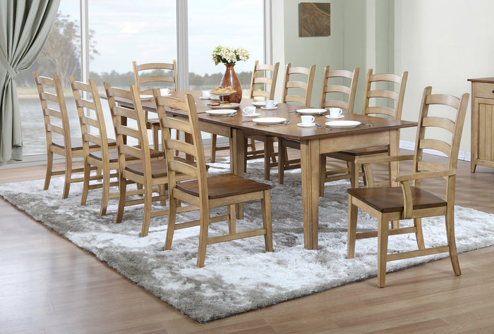 Sunset Trading 11 Piece Brook Rectangular Extendable Dining Set | Arm Chairs
