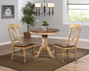 Sunset Trading 3 Piece Brook 36" Round Dining Set with Napoleon Chairs