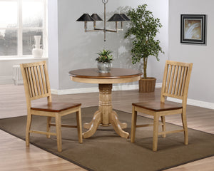 Sunset Trading 3 Piece Brook 36" Round Dining Set with Slat Back Chairs