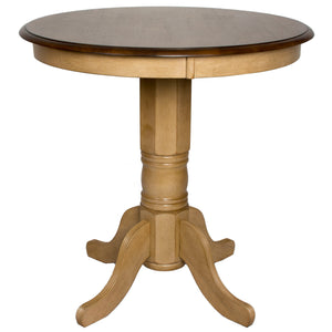 Sunset Trading Brook Round 36" Round Pub Pedestal Dining Table | Counter Height Dining | Seats 4