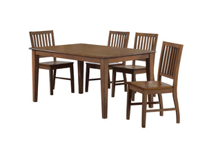 Sunset Trading Simply Brook Rectangular Table Dining Set | 4 Chairs| Amish Brown