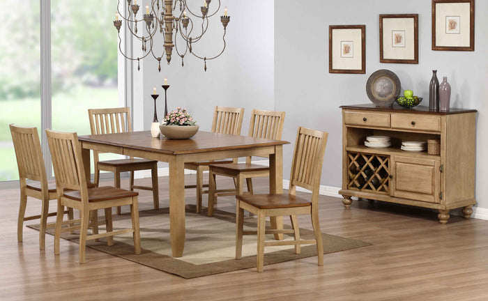 Sunset Trading 8 Piece Brook Extendable Table Dining Set with Server 