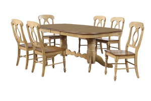 Sunset Trading 7 Piece Brook Double Pedestal Extendable Dining Set with Napoleon Chairs