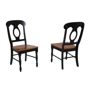 Sunset Trading Napoleon Dining Chair | Antique Black and Cherry | Set of 2