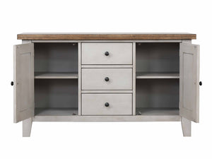 Sunset Trading Country Grove Buffet and Hutch | Distressed Gray and Brown Wood