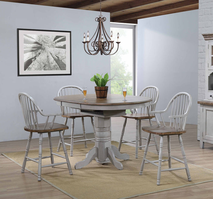 Sunset Trading Country Grove  5 Piece 42" Round to 60" Oval Extendable Pub Table Set