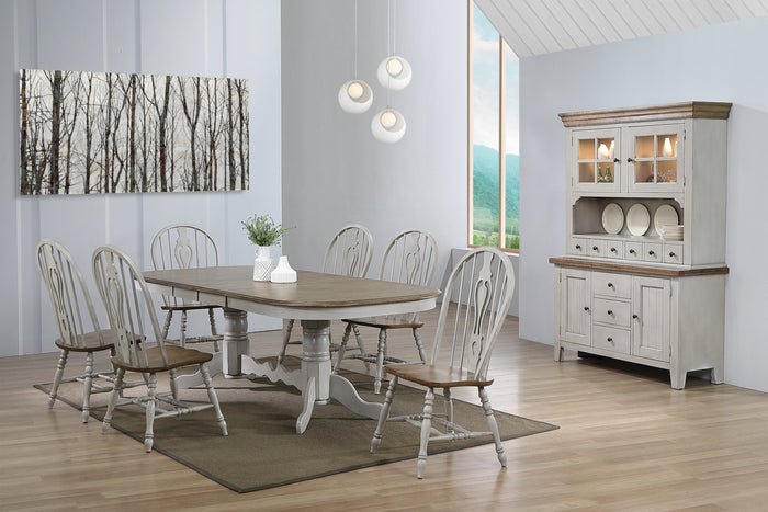 Sunset Trading Country Grove  96" Oval Double Pedestal Extendable Dining Table Set