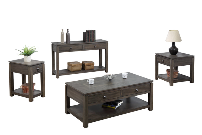 Sunset Trading Shades of Gray Coffee | Console and End Table Set with Drawers and Shelves