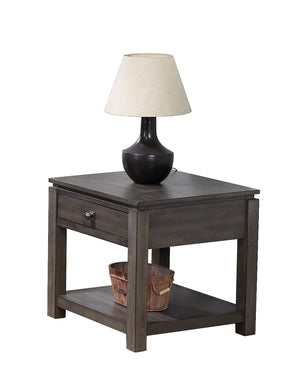 Sunset Trading Shades of Gray End Table with Drawer and Shelf