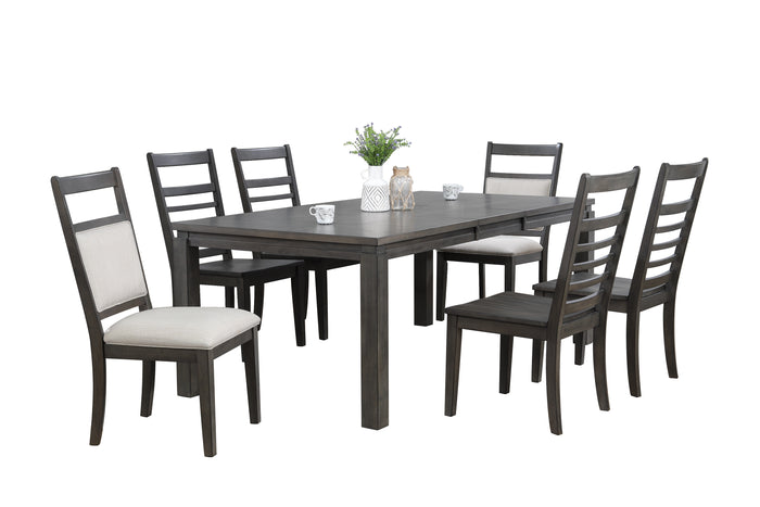 Sunset Trading Shades of Gray 7 Piece Dining Set with Upholstered End Chairs
