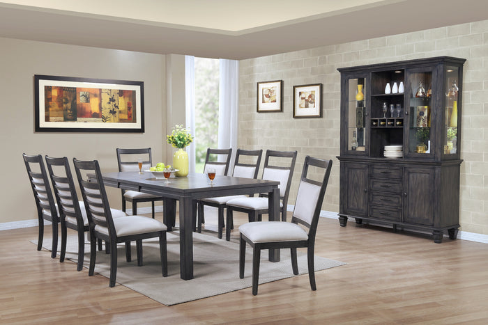 Sunset Trading Shades of Gray 11 Piece Dining Set with China Cabinet