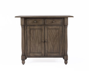 Sunset Trading Shades of Gray Drop Leaf Kitchen Island