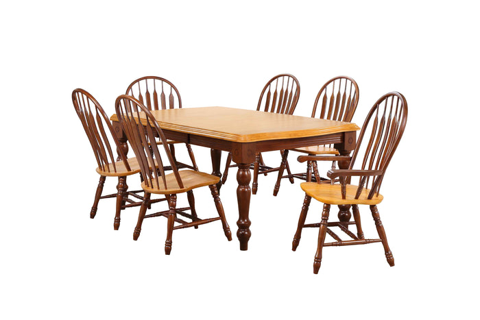 Sunset Trading 7 Piece Extendable Dining Set with Four Side Chairs and Two Arm Chairs