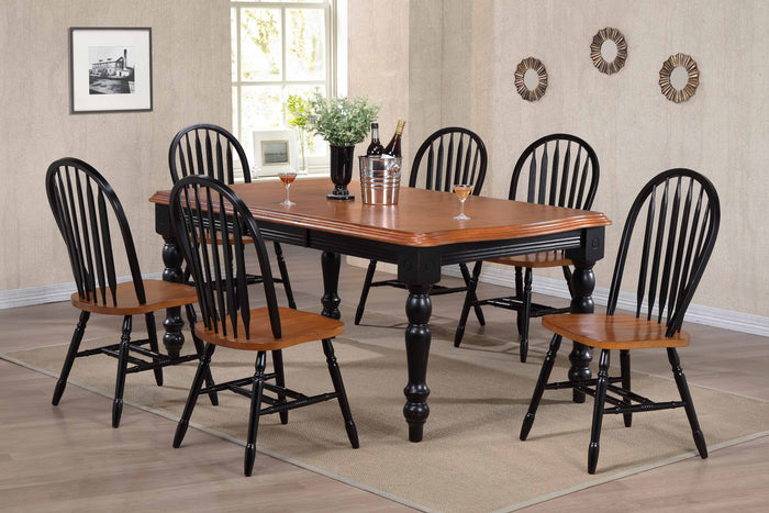 Sunset Trading Black Cherry Selections 7 Piece Extendable Dining Set with Arrow back Chairs