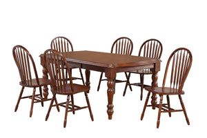 Sunset Trading Andrews 7 Piece Extendable Dining Set with Arrowback Chairs