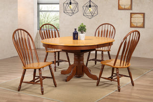 Sunset Trading 5 Piece Pedestal Dining Set with Comfort Back Chairs