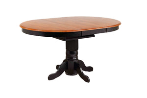 Sunset Trading Pedestal Pub Table | Antique Black with Cherry Butterfly Top