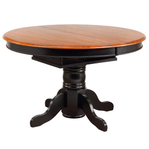 Sunset Trading Pedestal Dining Table | Antique Black with Cherry Butterfly Top