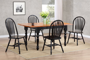 Sunset Trading 5 Piece Drop Leaf Extendable Dining Set | Arrowback Chairs | Antique Black and Cherry