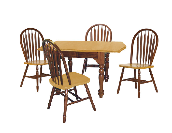 Sunset Trading 5 Piece Drop Leaf Extendable Dining Set | Arrowback Chairs