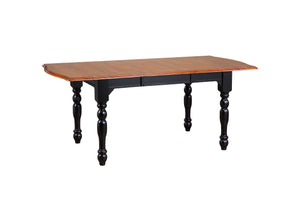 Sunset Trading Drop Leaf Extendable Dining Table | Antique Black with Cherry Finish Top
