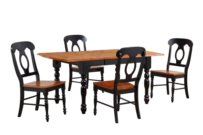 Sunset Trading 5 Piece Drop Leaf Extendable Dining Set with Napoleon Chairs