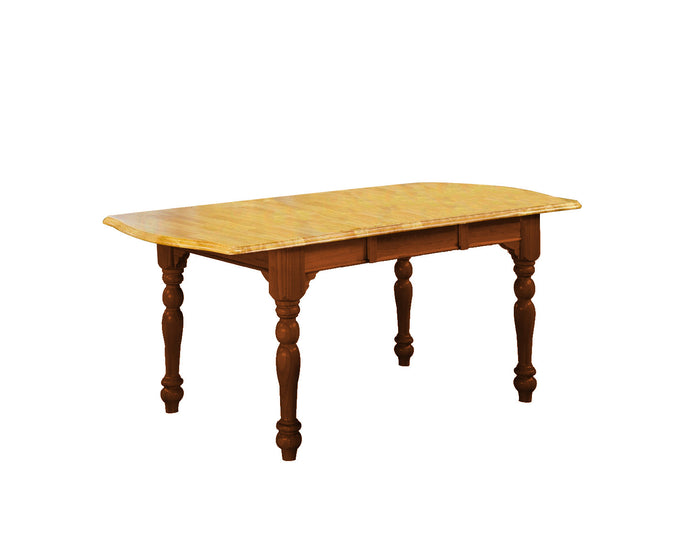 Sunset Trading Drop Leaf Extendable Dining Table | Nutmeg with Light Oak Finish Top