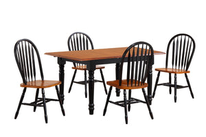 Sunset Trading 5 Piece Butterfly Leaf Dining Set  with Arrowback Chairs