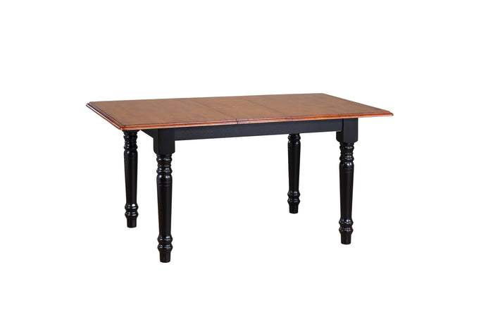 Sunset Trading Butterfly Dining Table | Antique Black with Cherry Finish Top