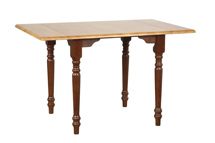 Sunset Trading Drop Leaf Dining Table | Nutmeg with Light Oak Top