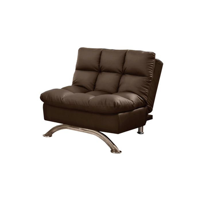 Bulee Contemporary Faux Leather Tufted Chair in Dark Brown