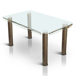 Wilkerson Contemporary Glass Top Dining Table