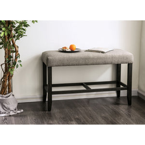 Shielle Rustic Padded Counter Height Bench in Light Gray