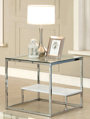 Aldea Contemporary Style Glass Top End Table