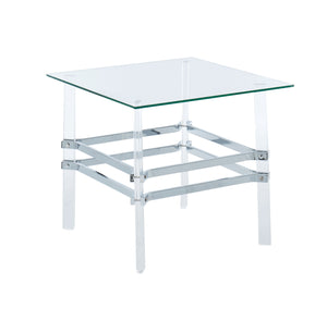 Arenado Contemporary Glass Top End Table