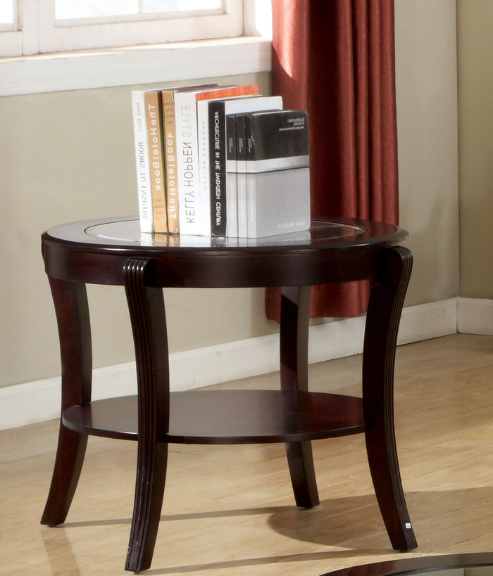 Dorite Glass Top End Table