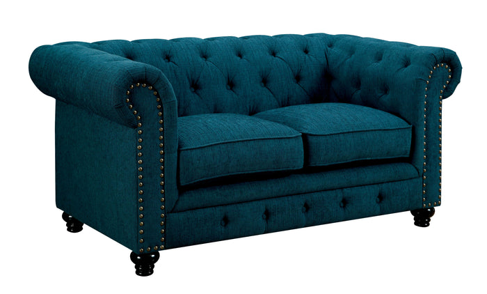 Stacy Traditional Deep Tufted Loveseat in Teal