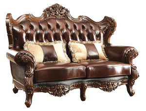 Grenda Traditional Button Tufted Loveseat