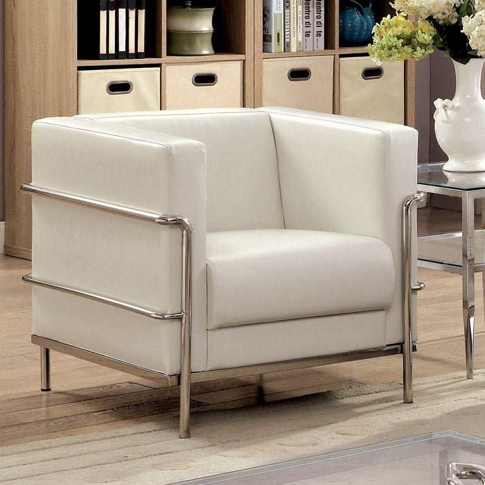 Ambrose White Accent Chair