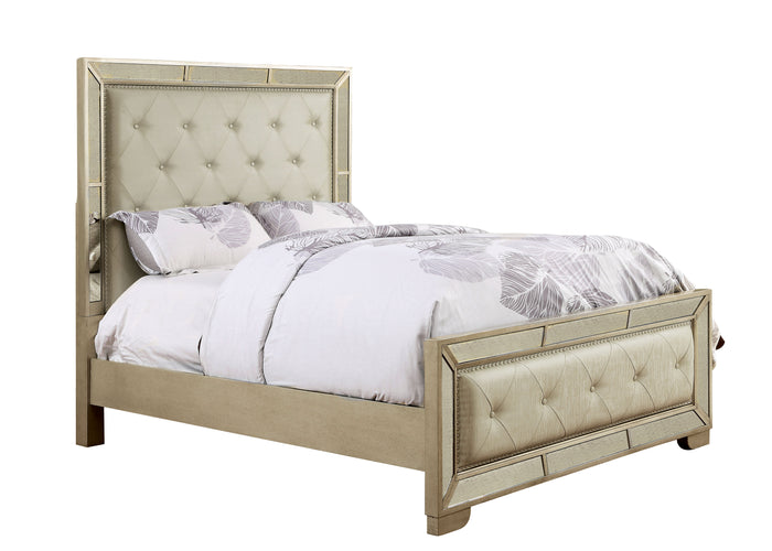 Stolte Glam Style Champagne Upholstered Queen Bed