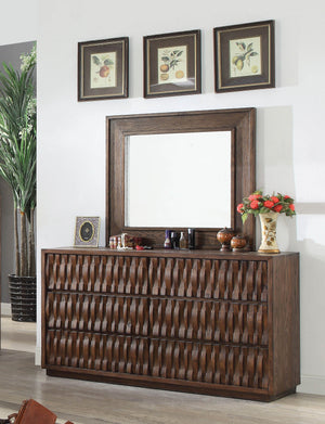 Welkin Transitional Mirror in Warm Chestnut