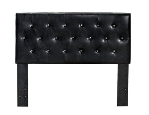 Ervin Contemporary Style Leatherette Full/Queen Headboard in Black