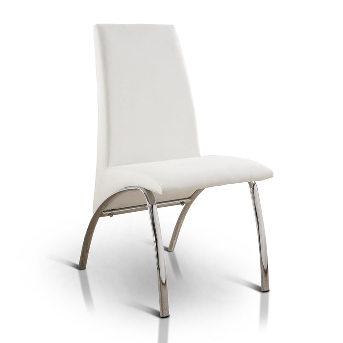 Bectel Contemporary Padded Side Chairs in White (Set of 2)