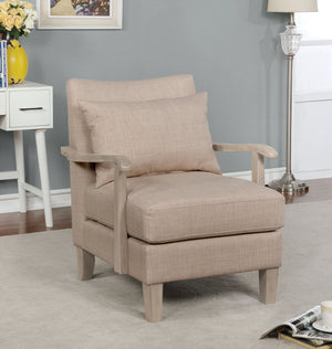 Jalfre Transitional Upholstered Accent Chair in Beige