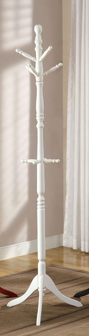 Arya Contemporary Style Multi Hook Coat Rack in White