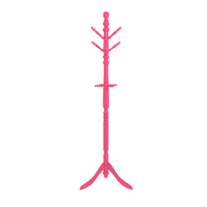 Messa Transitional Style Multi Hook Youth Coat Rack in Pink